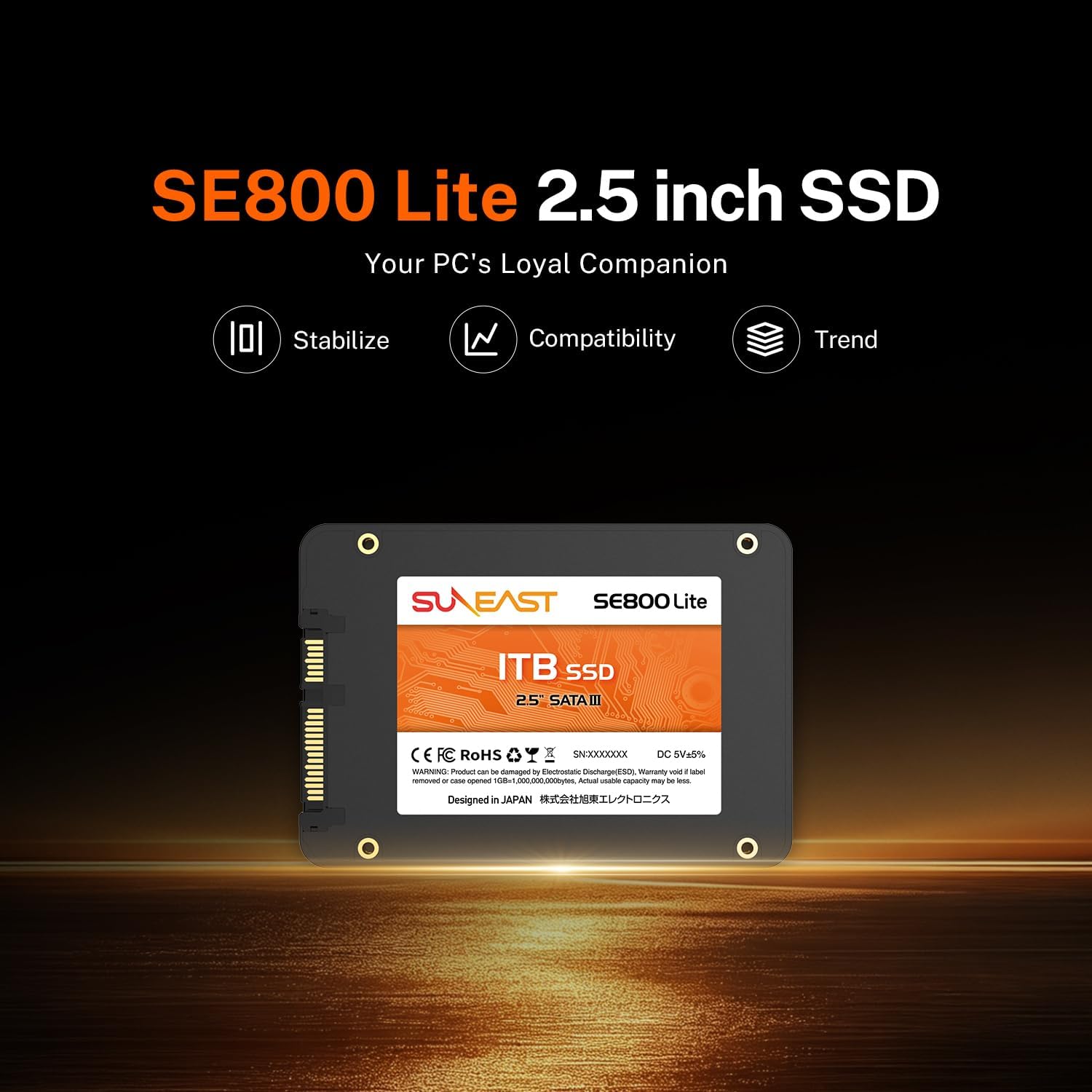 SUNEAST 2.5インチ SSD 1TB 7mm厚 Amazon | SUNEAST 内蔵SSD 1TB 2.5インチ 3D NAND採用 SATA3 6Gb/s 7mm